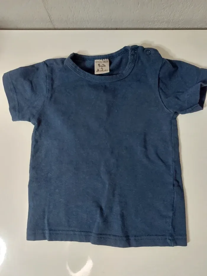 Tee-shirt bleu manche courte " Boite à malices"