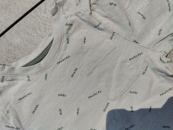 Tee shirt ml garçon vert d'eau 12 mois - photo numéro 3