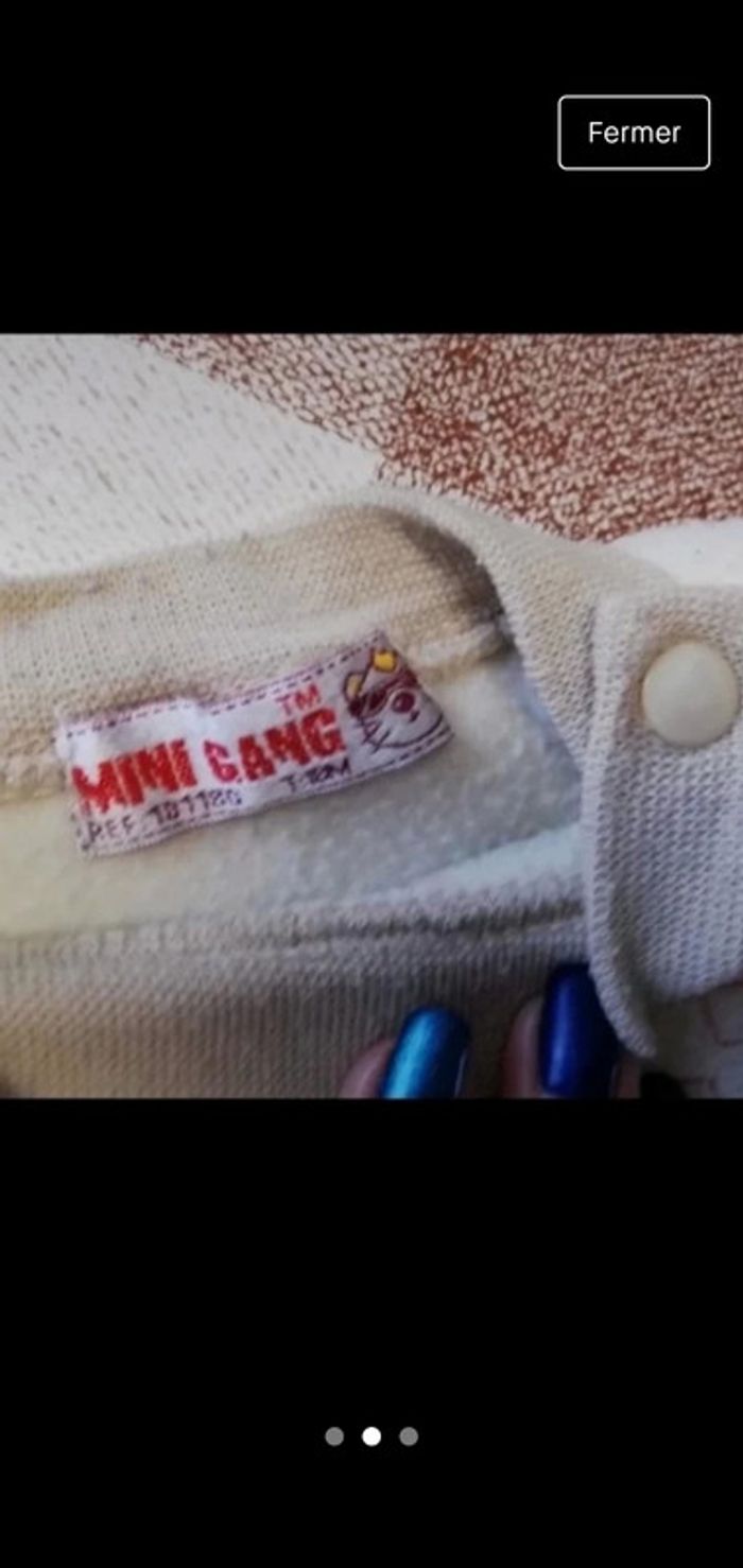 Pull manches longues écru Mini Gang 18 mois - photo numéro 2