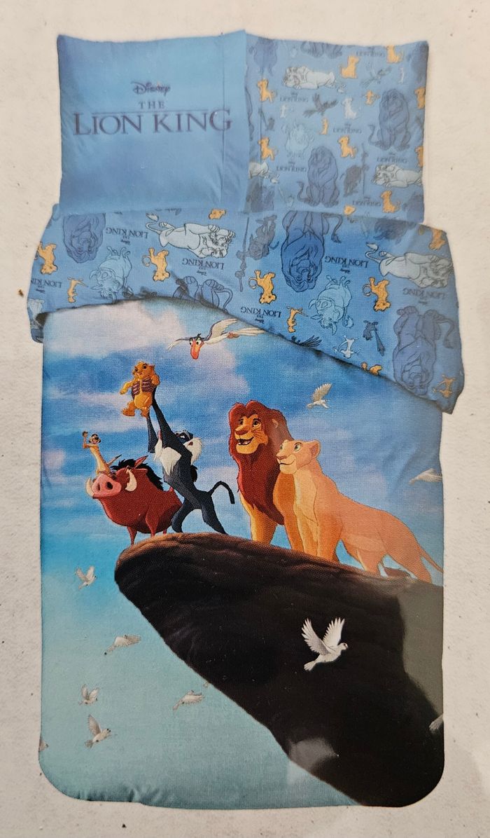 Parure de lit simple (housse de couette + taie d'oreiller) - Le Roi Lion - Disney