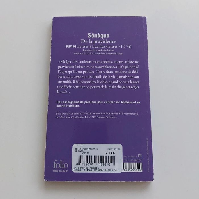 Livre - De la Providence/Lettres à Lucilius - photo numéro 2