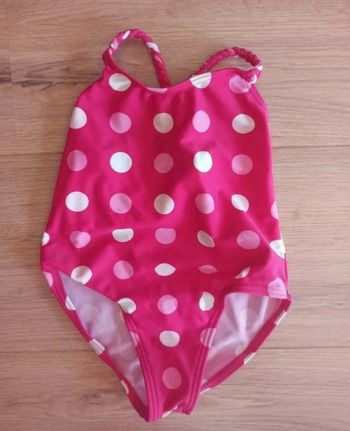 Maillot de bain une pièce à gros pois 3 ans perle dans le dos