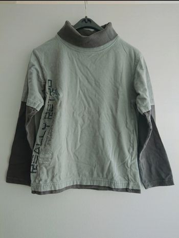 T-shirt kaki ml col roulé In Extenso 8 ans garçon