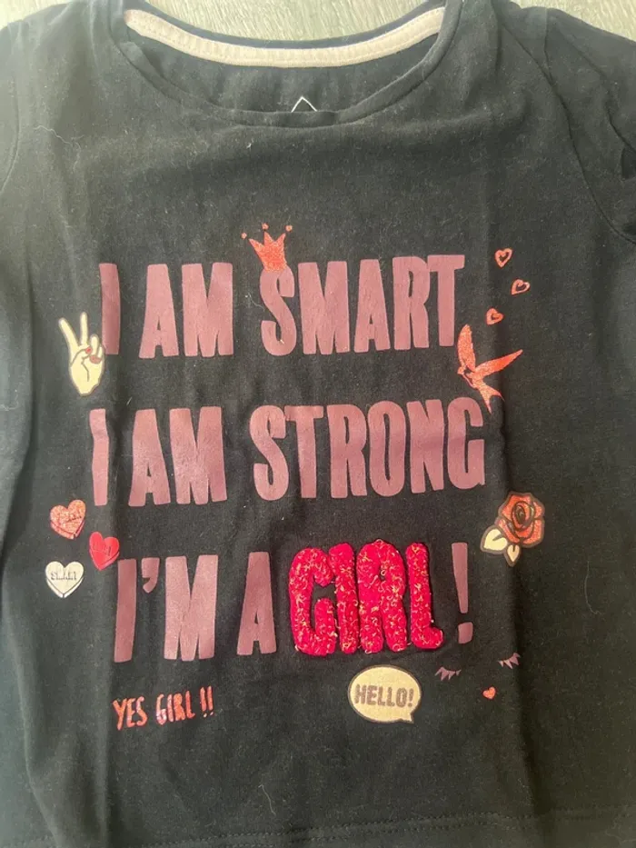 Tee shirt manches longues taille 2-3 ans fille - photo numéro 2