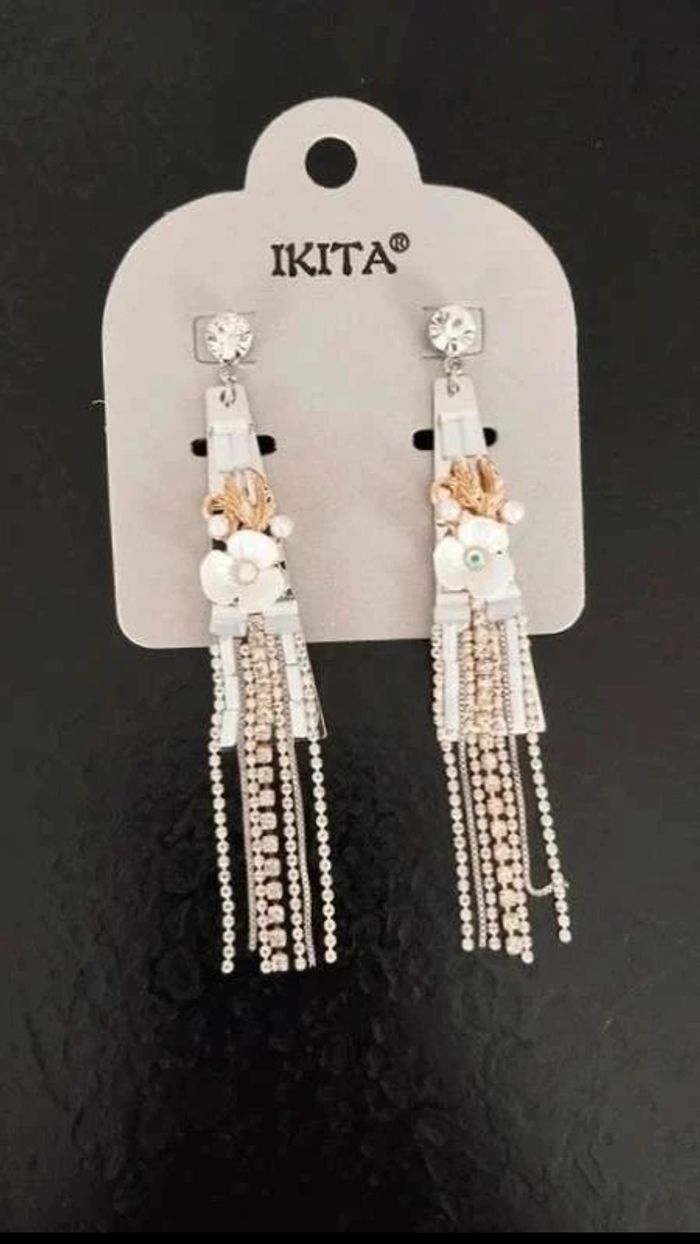 Boucles  d'oreilles  fleurs  argenté  ikita femme  fantaisie