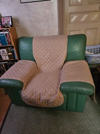 Protège fauteuil matelassé beige