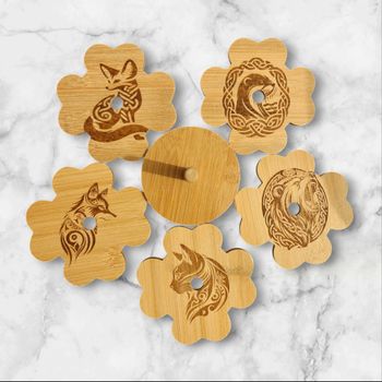 Sous-verre en bois gravés 