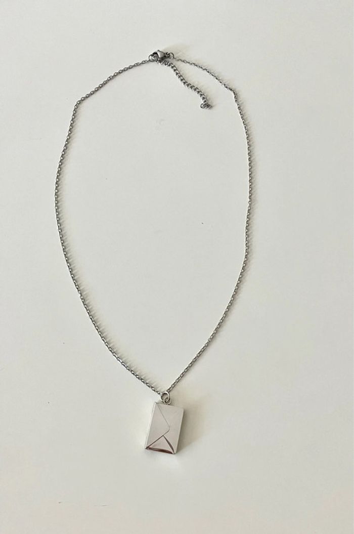 très joli collier Enveloppe Paris argenté pendentif Mon Cœur enveloppe neuf idée cadeau - photo numéro 4