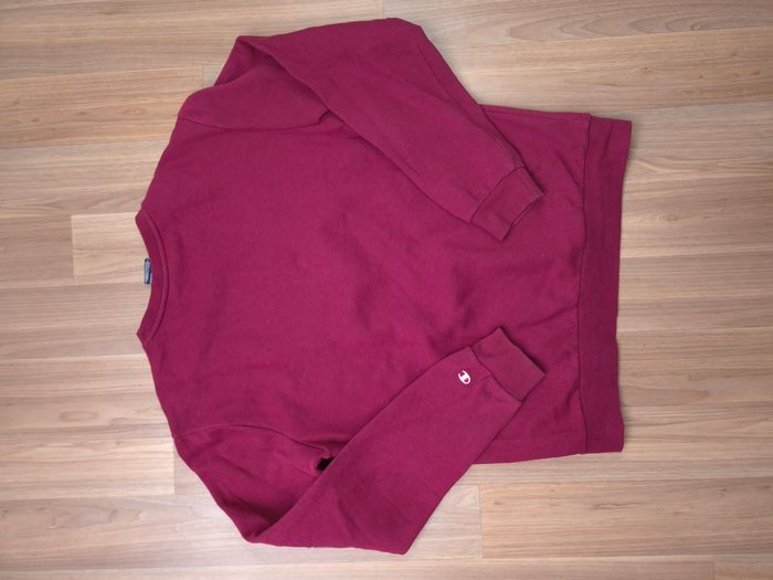 Sweat Champion bordeaux logo blanc enfant 2XL ado crewneck - photo numéro 2