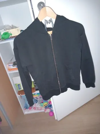 Veste fine à capuche 12 ans noire