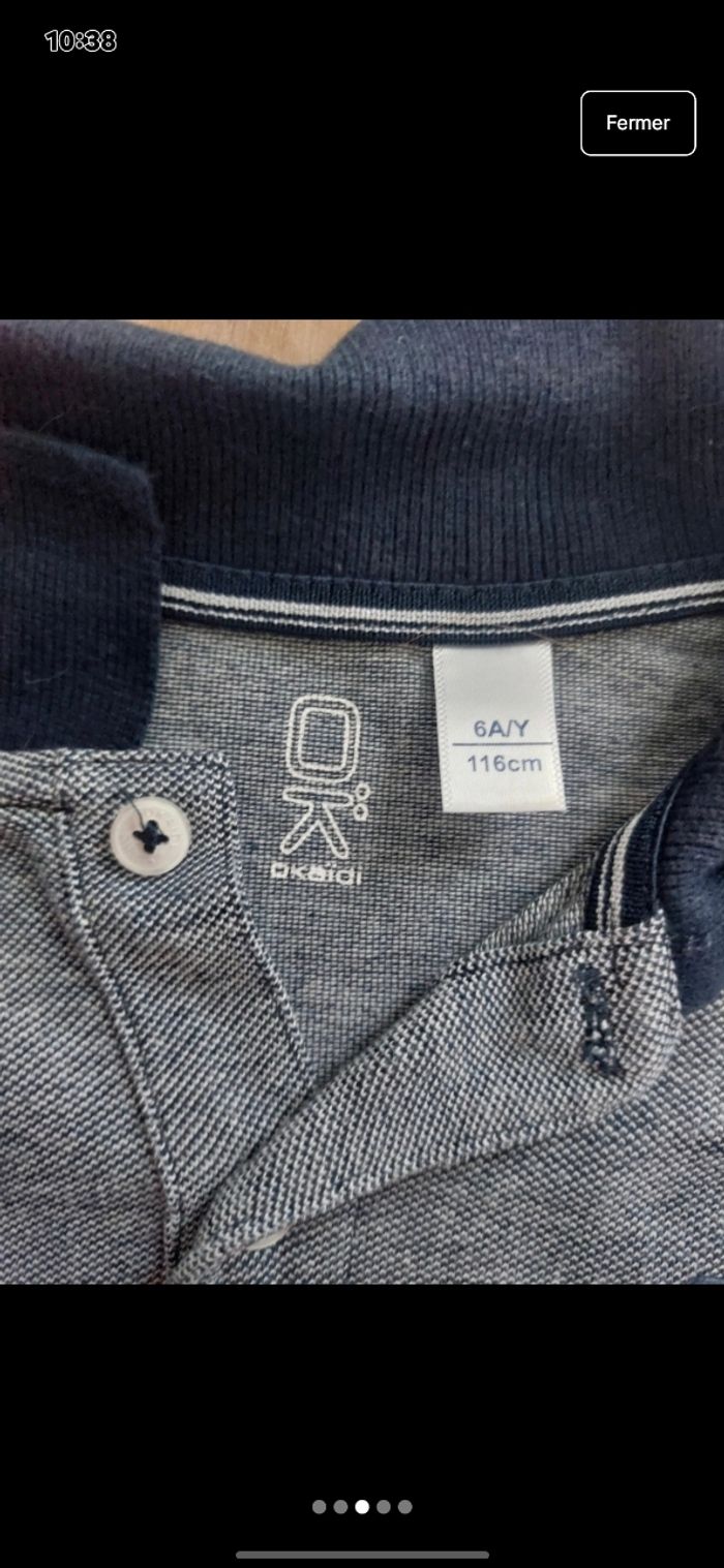 Lot 2 polos okaidi garçon  6ans - photo numéro 4