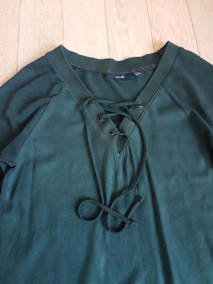 Haut manche 3/4 vert taille S KIABI - photo numéro 4
