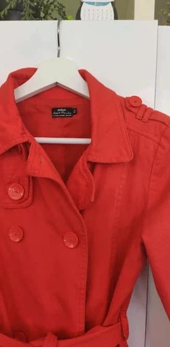 Galeries Lafayette Veste Trench jean rouge 12 ans - photo numéro 2