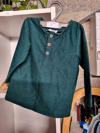 Blouse manches longues bleu vert