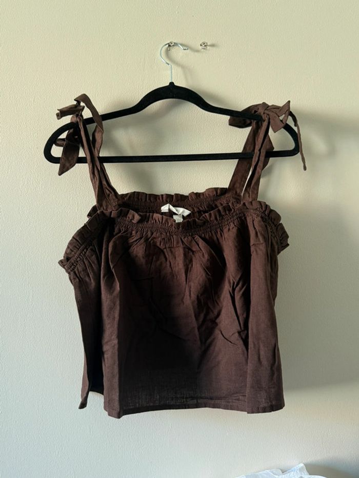 Top court marron H&M à bretelle
