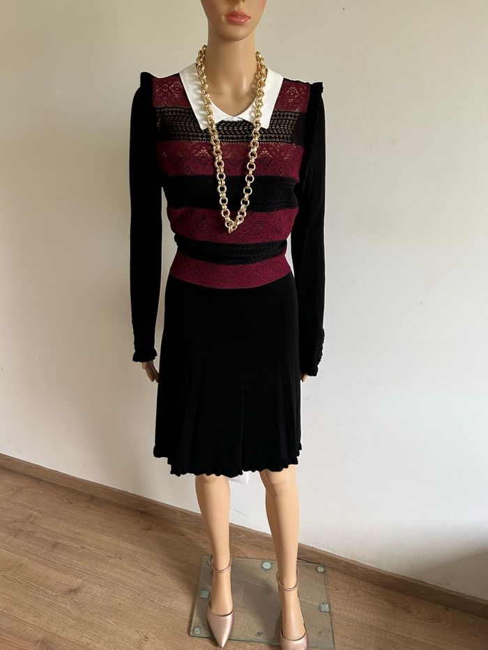 Robe pull noire et bordeaux Morgan taille L TBE - photo numéro 3