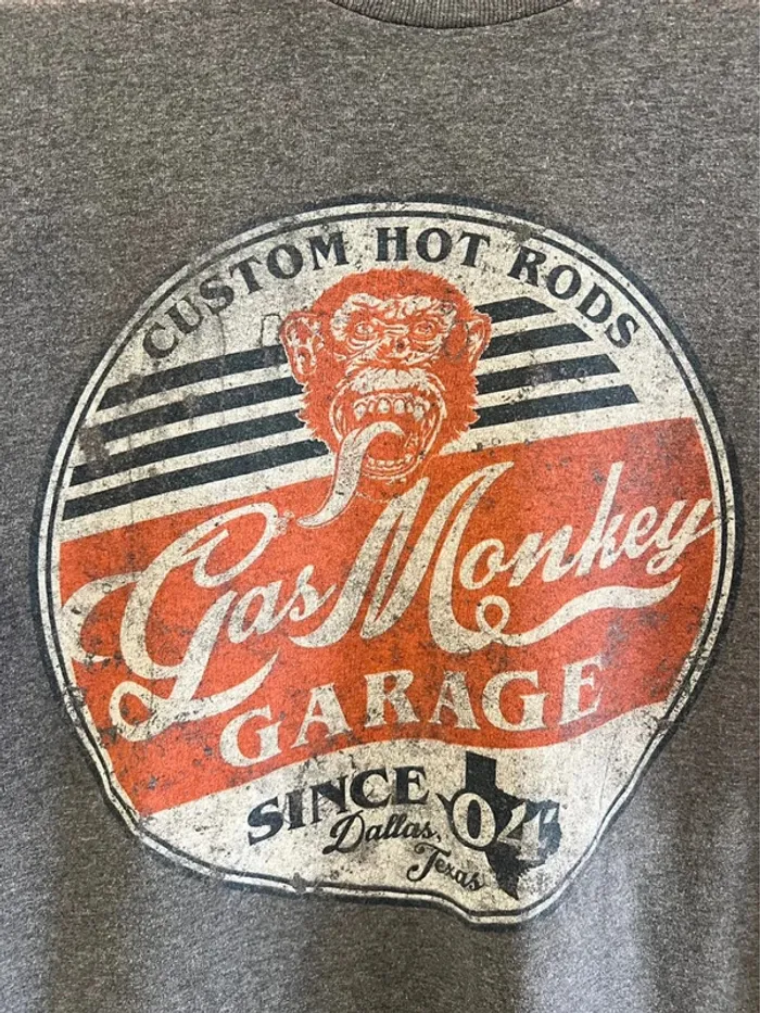 T-shirt gris homme Gas Monkey Garage taille L Camiseta hombre Maglietta uomo Herren - photo numéro 2