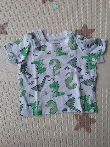 T-shirt dinosaures 0-3 mois (62cm)