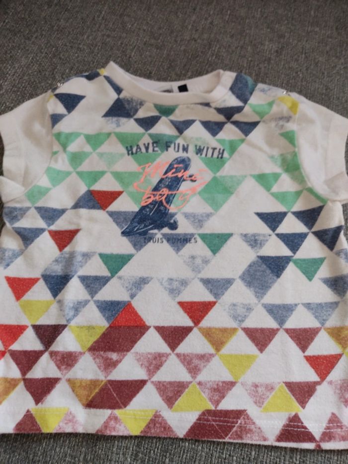 Ensemble short+tee-shirt taille 3-6 mois - photo numéro 4