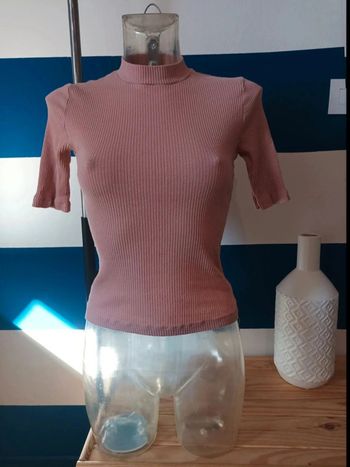Tee-shirt manches courtes coton côtelé Jennyfer femme taille S