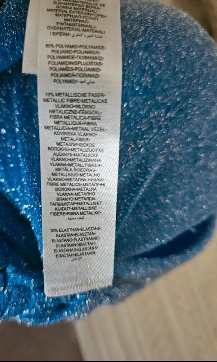 Maillot de bain 2 pièces bleu pailleté Censored Taille 38 et 95 D Neuf - photo numéro 9