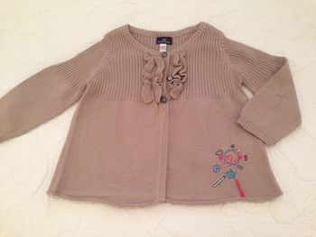 Gilet Bébé Fille 18 Mois Marron Clair
