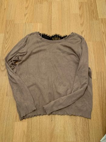 Pull marron à dentelle taille M