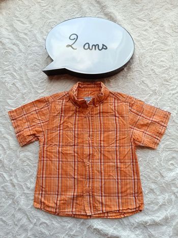 Chemise manches courtes à carreaux Garçon 2 ans Best way 100% coton