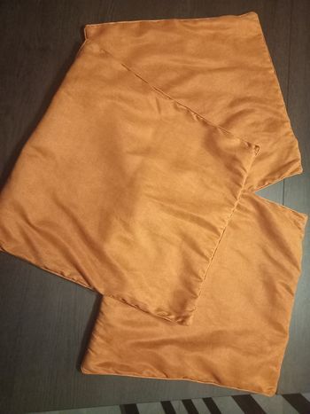 3 x housses de coussin couleur corail