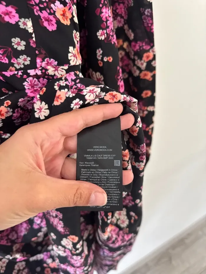 👗Asos- vero moda Robe mi-longue à fleurs- neuf sans étiquette- taille L🌻 - photo numéro 7