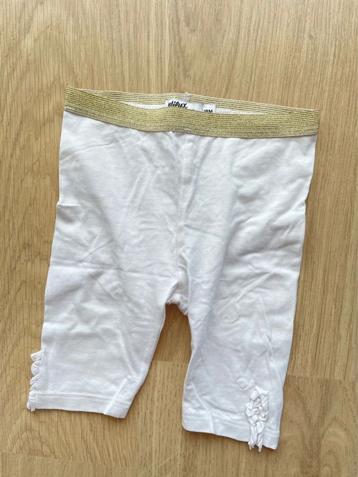 Legging blanc et doré bébé fille 18 mois