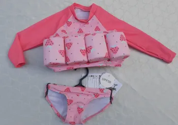 Maillot de bain 2 pièces UV 50 avec ceinture de bain - T6/9mois