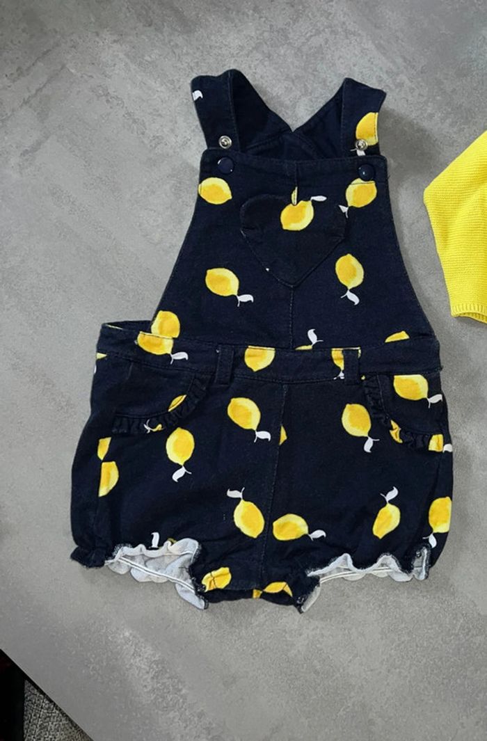 Salopette c&a 12 18 mois citron barboteuse short