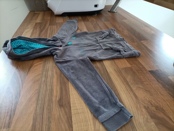 Gilet zippé orchestra 2 ans marron et turquoise - photo numéro 3