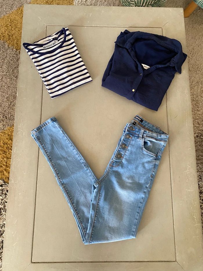 Jeans bleu slim skinny taille haute Liberto taille 36 - photo numéro 19