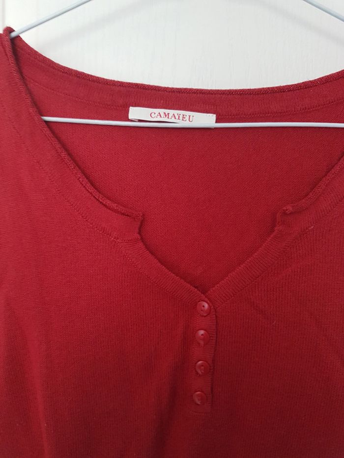 Pull rouge camaieu M - photo numéro 2