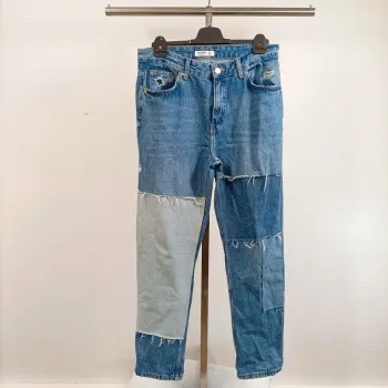 Jean patchwork boyfriend Pull&Bear Jean droit Femme Taille 40 - A395
