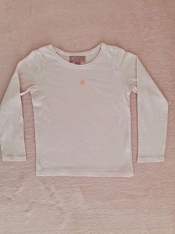 T-shirt manches longues 3 ans Lisa Rose rose clair motif étoile