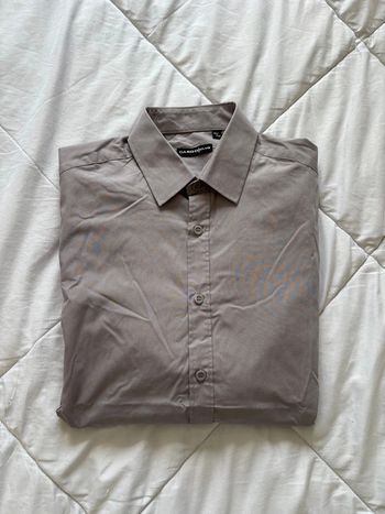 Chemise cargo club début 2000 y2k homme gris clair regular fit classique taille M 39/40