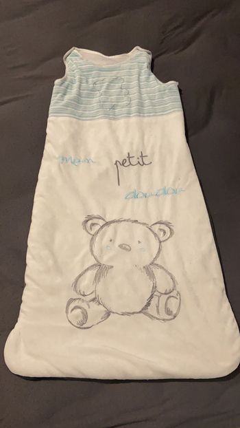 Gigoteuse 6/24 mois blanc gris et bleu