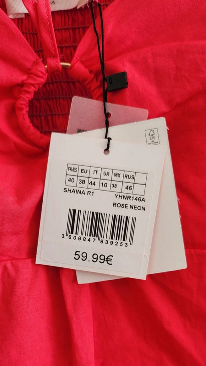 Robe manches courtes rose foncé taille 40 Naf Naf - photo numéro 4