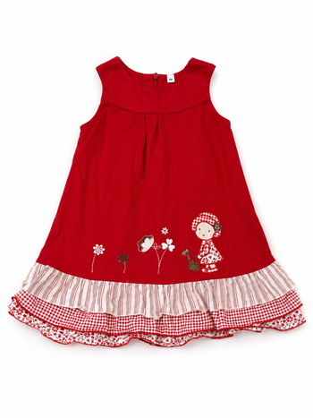 Robe rouge 18 mois. Excellente qualité. 100% coton.