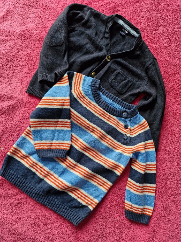 Très beaux pull raué et gilet boutonné