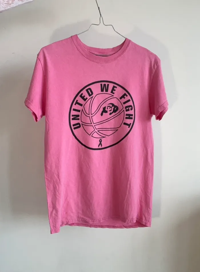 Tee-shirt rose imprimé en coton taille S 🌸