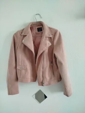 Blazer en daim rose 12 ans