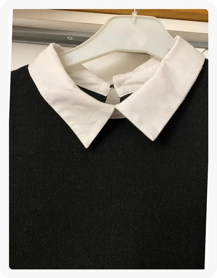 Robe noire col chemise Zara - photo numéro 2