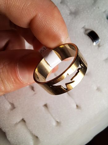 Bague acier inoxydable silhouette