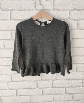 Joli pull zara peplum gris évasé 2/3 ans