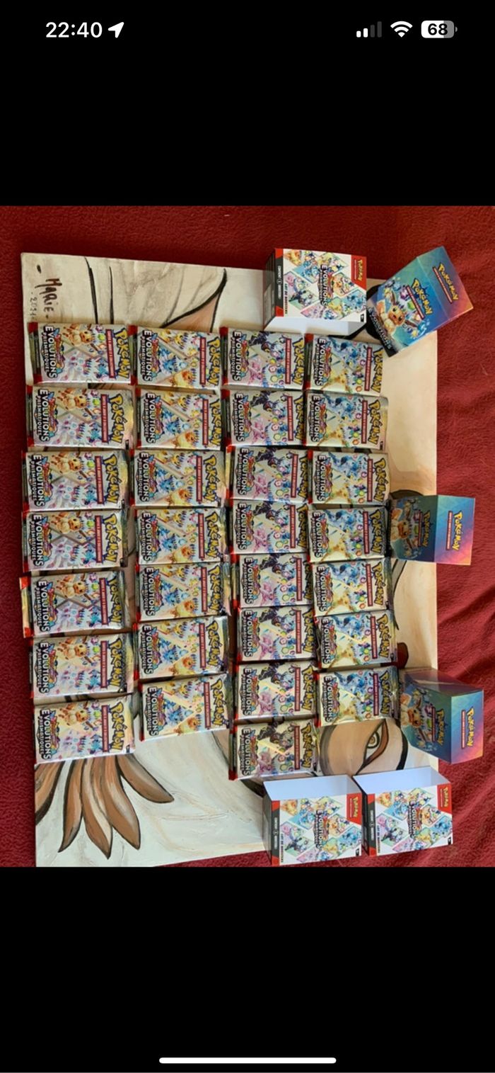 Lot de booster Pokémon ouvert ev8.5 évolution prismatique