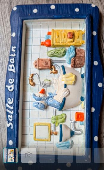 Plaque décorative porte salle de bain